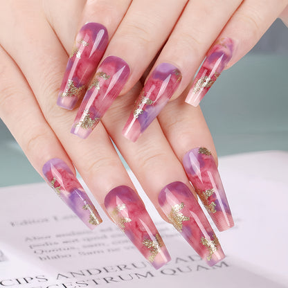 Elegant artificial nails with glitter accents Acalora