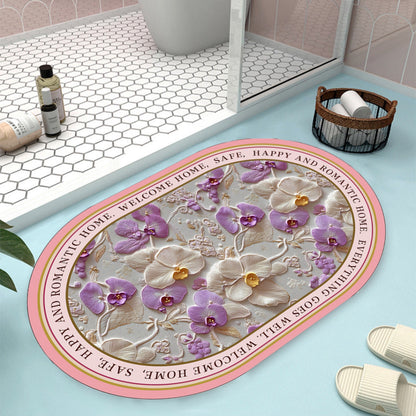 Floral Design Bath Mat