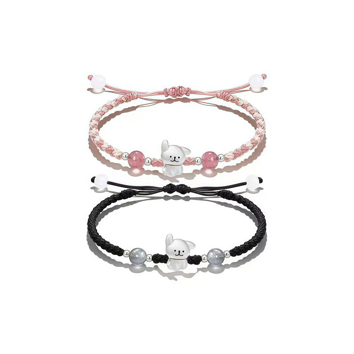 Playful Dog Charm Beaded Bracelet Acalora