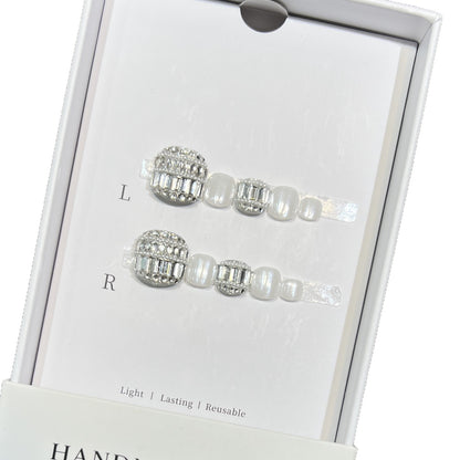 Decorative Crystal-Embellished Hair Clip Set Acalora