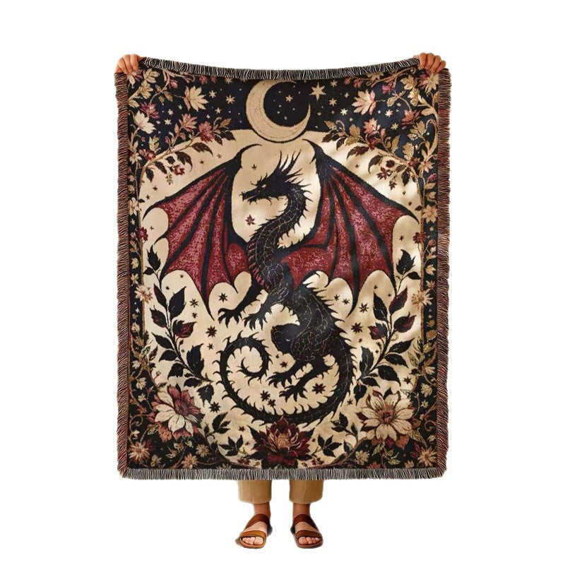 Artistic Dragon-Themed Tapestry Throw Blanket