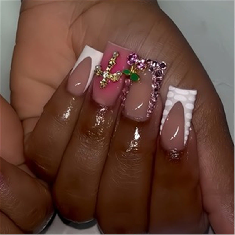 Artistic Press-On Nail Set with Premium Embellishments Acalora
