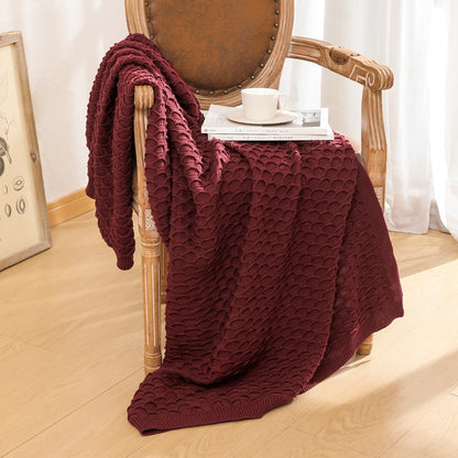 Unisex Textured Knit Throw Blanket
