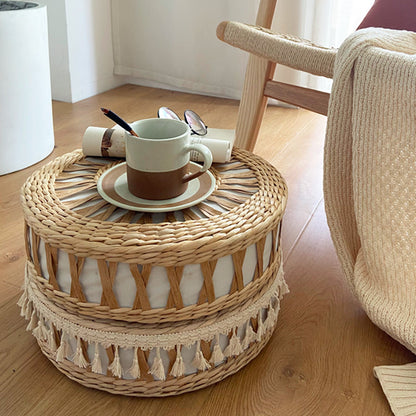 Handcrafted Pouf in Boho Style Acalora