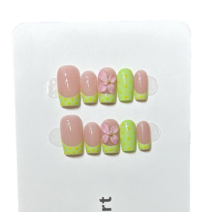Acrylic Floral Design Press-On Nail Set Acalora