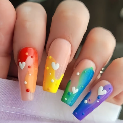 Acrylic Nail Set with Colorful and Creative Designs Acalora