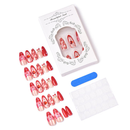 Creative nail art set with romantic heart designs and elegant decorations Acalora