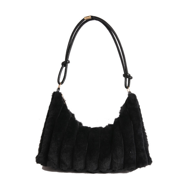 Luxurious Faux Fur Hobo Bag Acalora