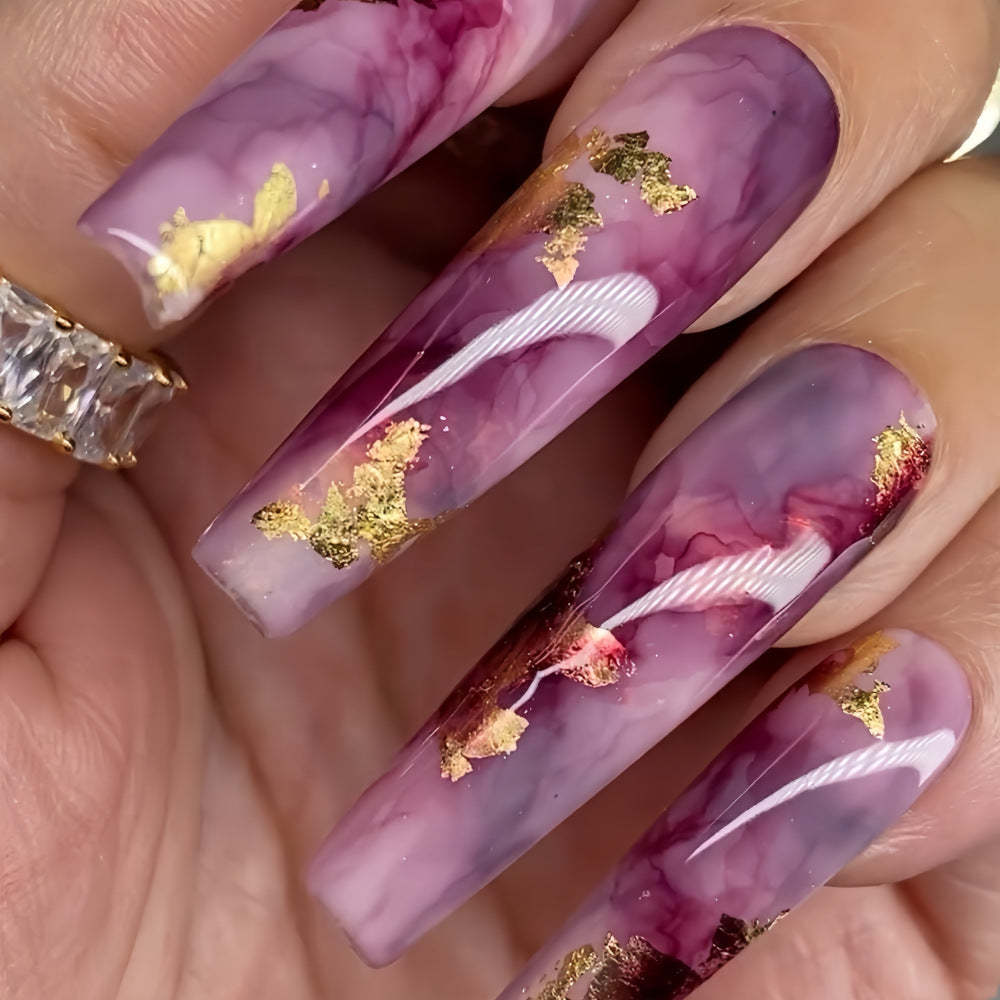 Elegant artificial nails with glitter accents Acalora