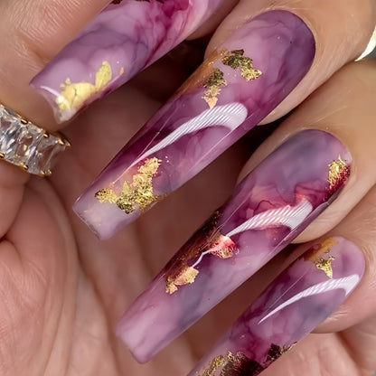 Elegant artificial nails with glitter accents Acalora