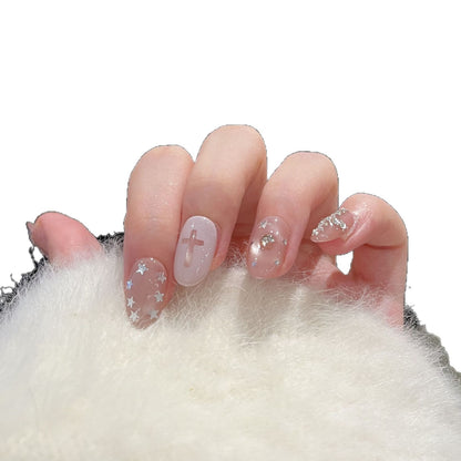 Artistic Glitter-Accent Press-On Nail Set Acalora