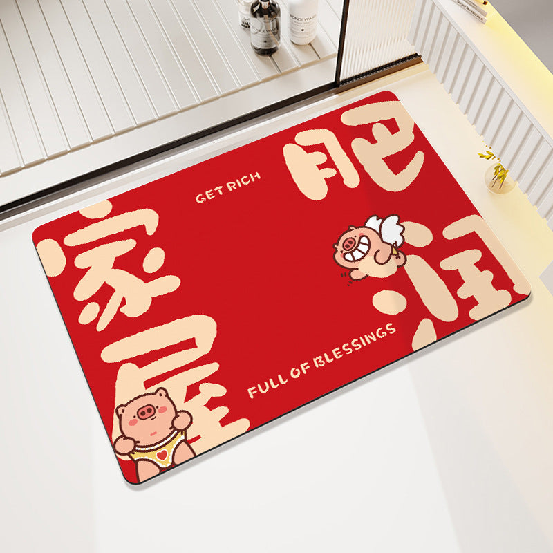 Playful Cartoon-Themed Bathroom Rug Acalora