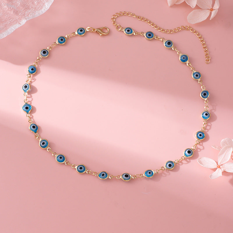 Decorative Evil Eye Charm Necklace Acalora