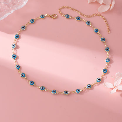Decorative Evil Eye Charm Necklace Acalora
