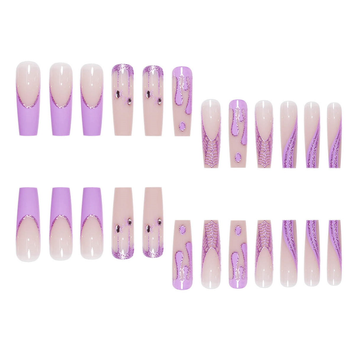 Glamorous Decorative Press-On Nail Extensions Acalora