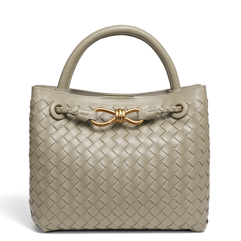 Elegant Braided Leather Tote Acalora