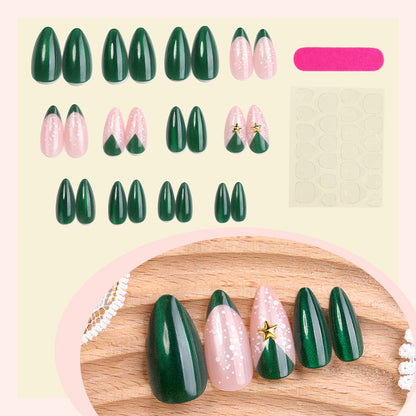 Deluxe Press-On Nail Set with Christmas-inspired Designs Acalora