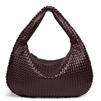 Handcrafted Woven Leather Hobo Bag Acalora