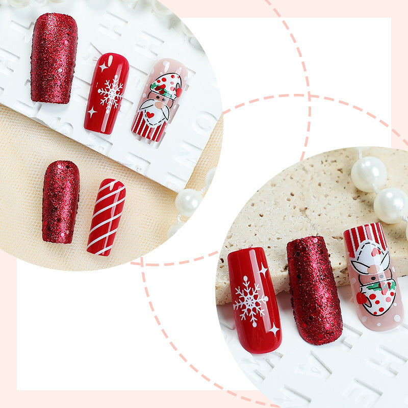 Holiday-Themed Press-On Nail Art Set Acalora