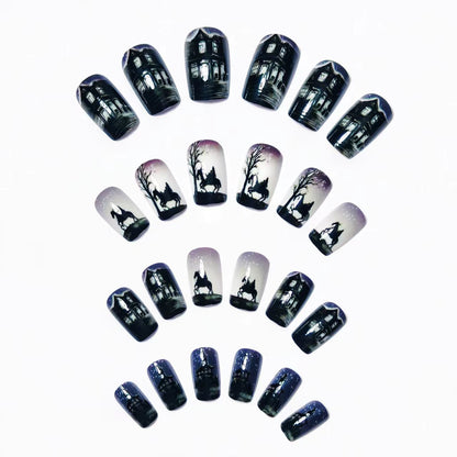 Artistic Night Scene Nail Art Acalora