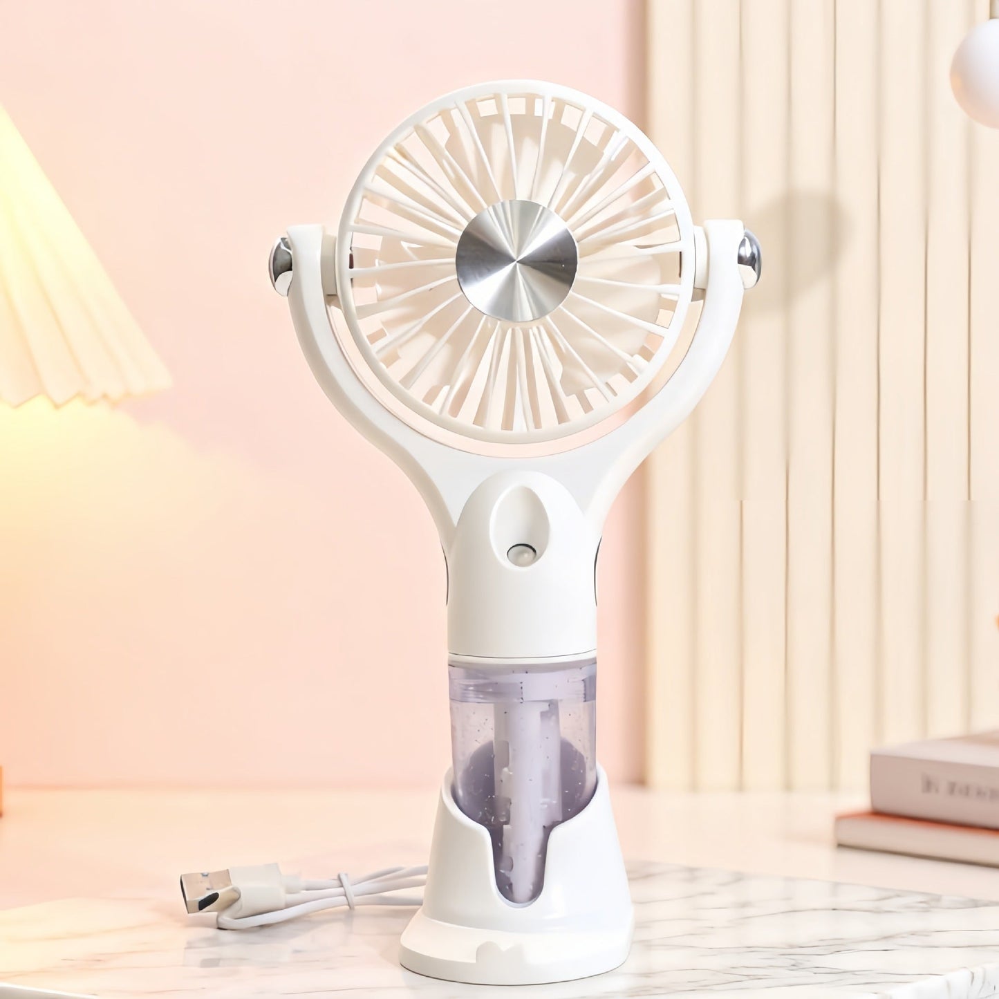Unisex Portable Spray Hand Fan with USB Charging Function and Ergonomic Design Brehn