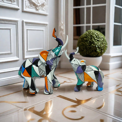 Artistic elephant figure with colorful design Acalora