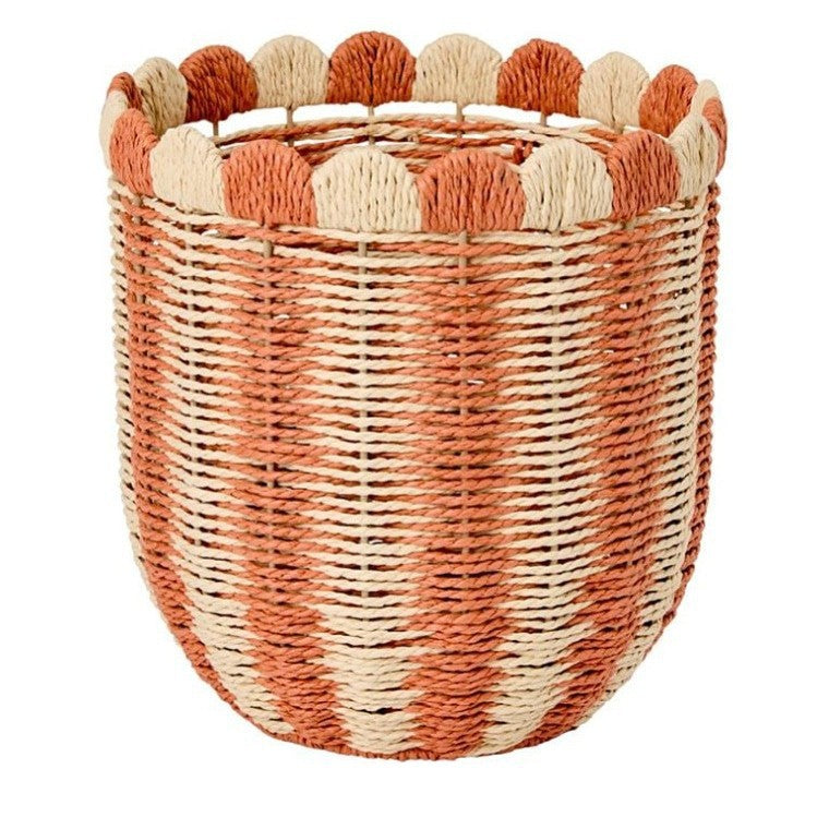 Decorative Scalloped Woven Storage Box Acalora