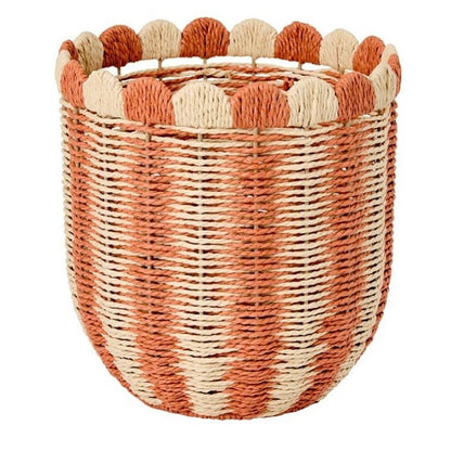 Decorative Scalloped Woven Storage Box Acalora