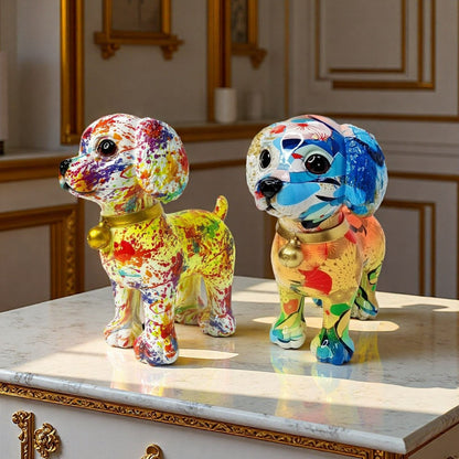 Artful dog sculpture with colorful design Acalora