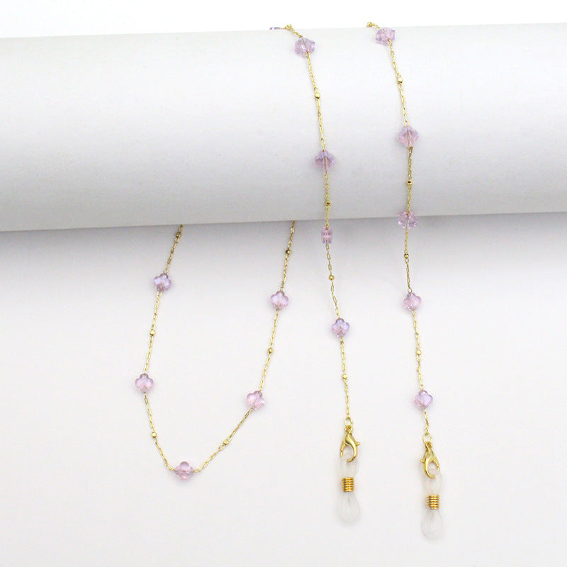Elegant Crystal-Designed Eyewear Chain Acalora
