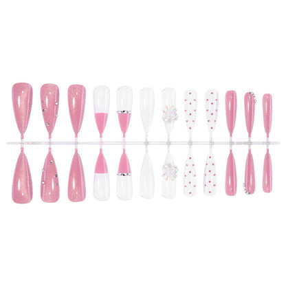 Decorative Press-On Nail Art Set with Glitter and Rhinestone Accents Acalora