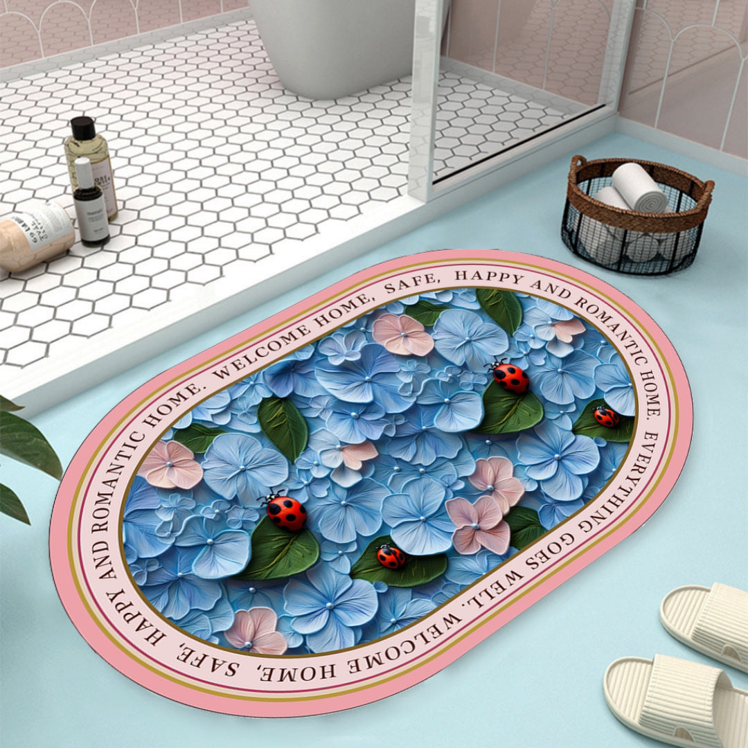 Floral Design Bath Mat