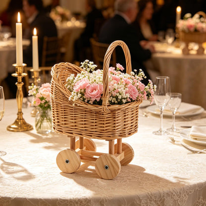 Playful Flower Basket On Wheels Acalora