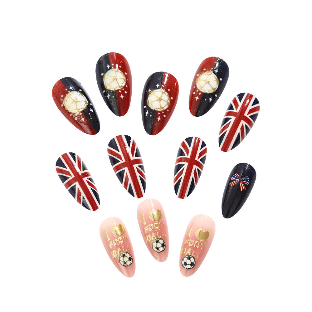 Sporty artificial nails in football design Acalora