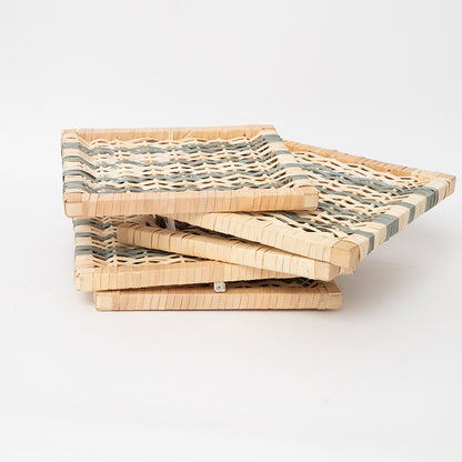 Woven storage basket with removable lid