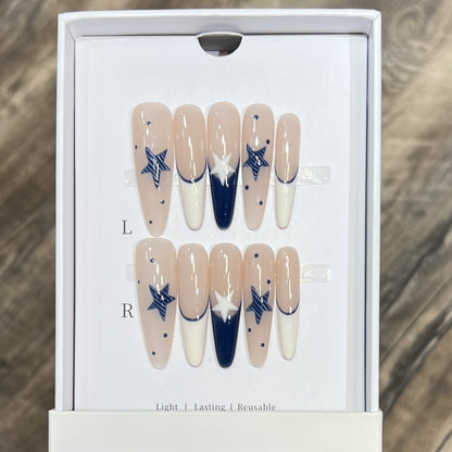 Elegant Stiletto Press-On Nail Set with Decorative Accents Acalora