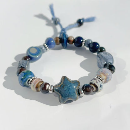 Handmade Stone Bead Stretch Bracelet Acalora