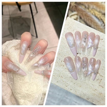 Artistic Stiletto Press-On Nail Set with Charming Patterns Acalora
