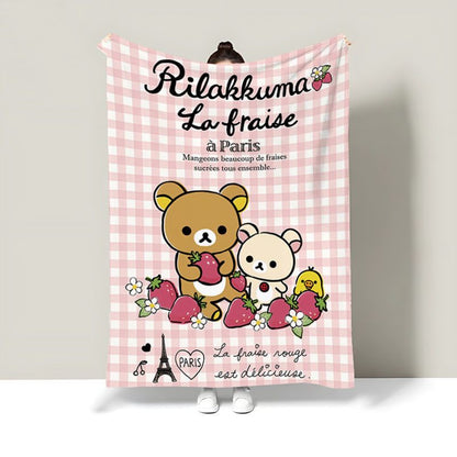 Whimsical Cartoon Character Plush Throw Blanket