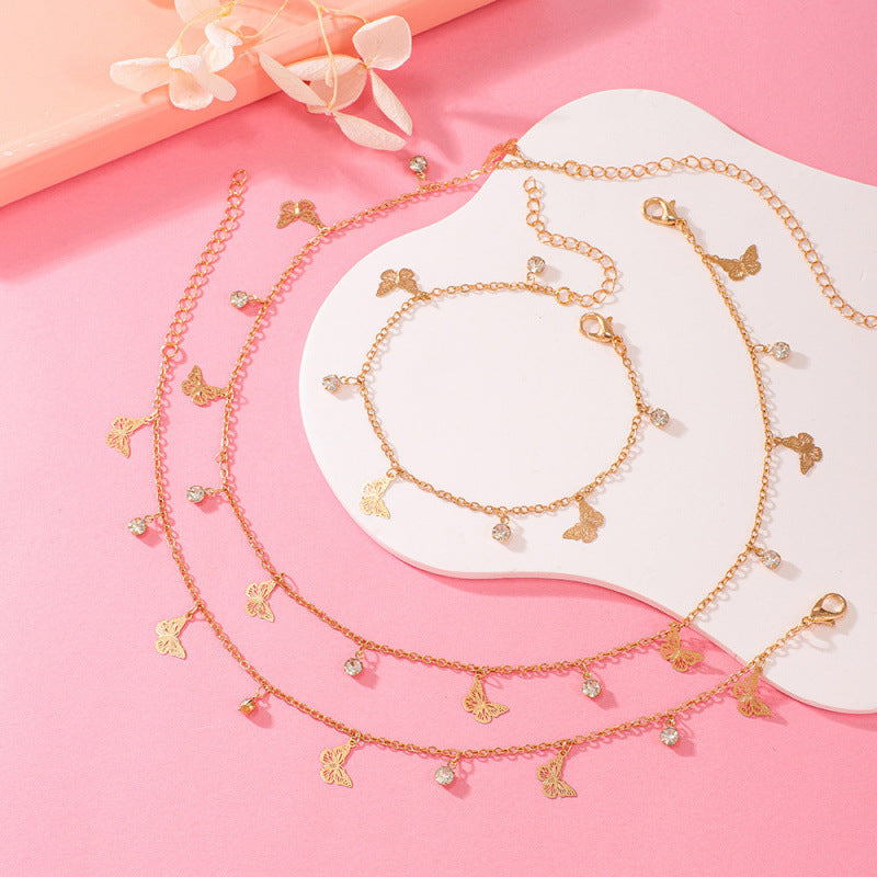 Butterfly Charm Anklet Acalora