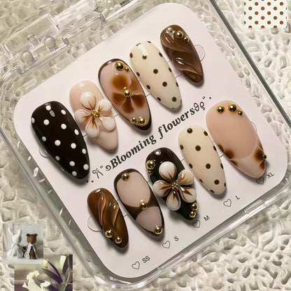 Floral Design Press-On Nail Art Acalora