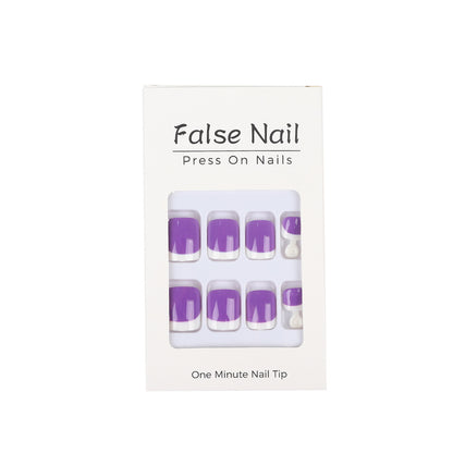 Artificial nail set with modern gradient and French tip Acalora