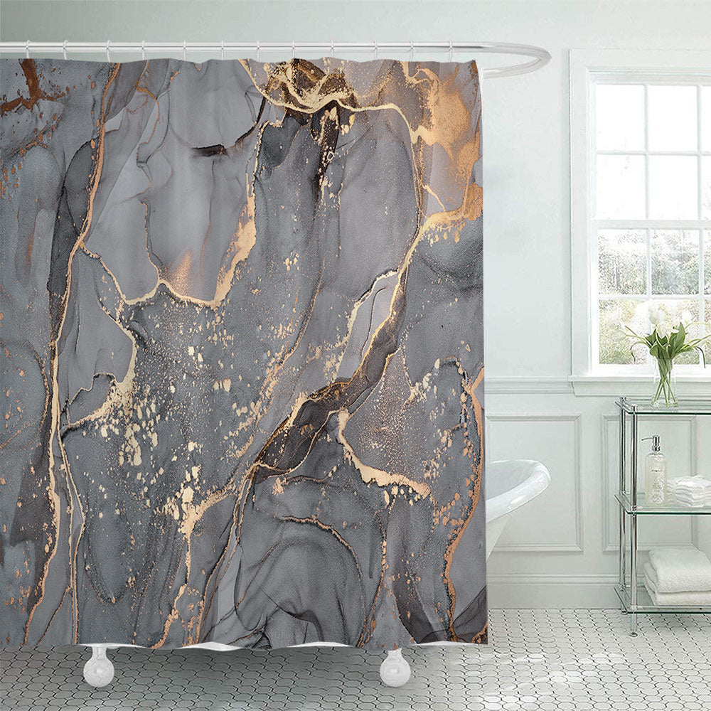 Elegant Marble-Patterned Shower Curtain