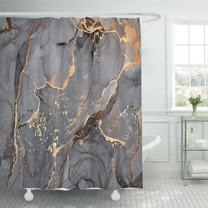 Elegant Marble-Patterned Shower Curtain
