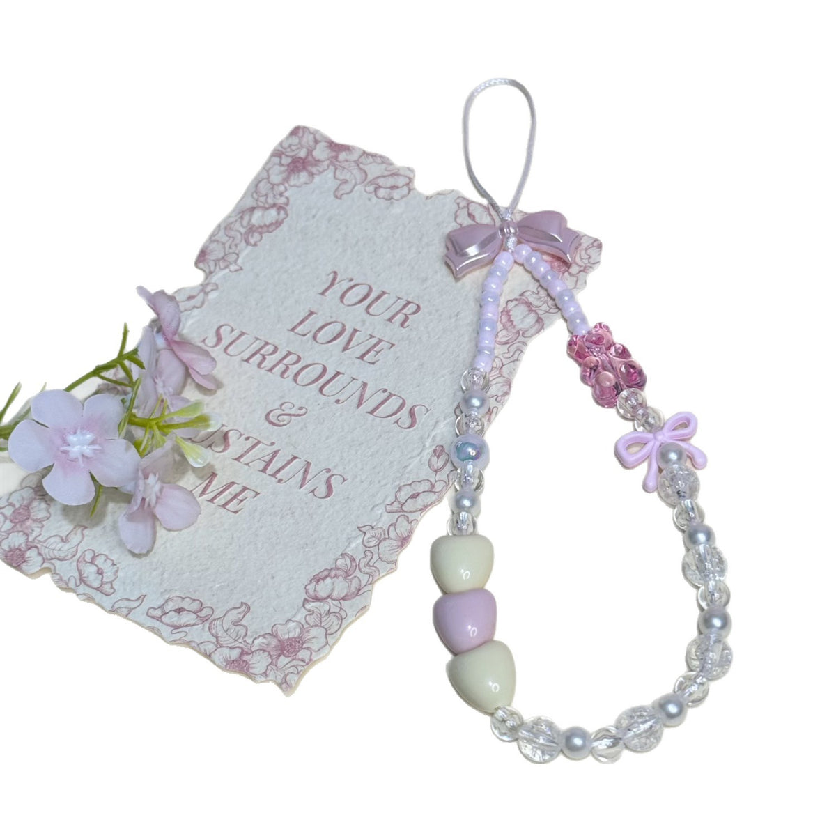 Beaded Charm Phone Strap Acalora