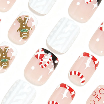 Festive Holiday-Themed Press-On Nail Art Acalora