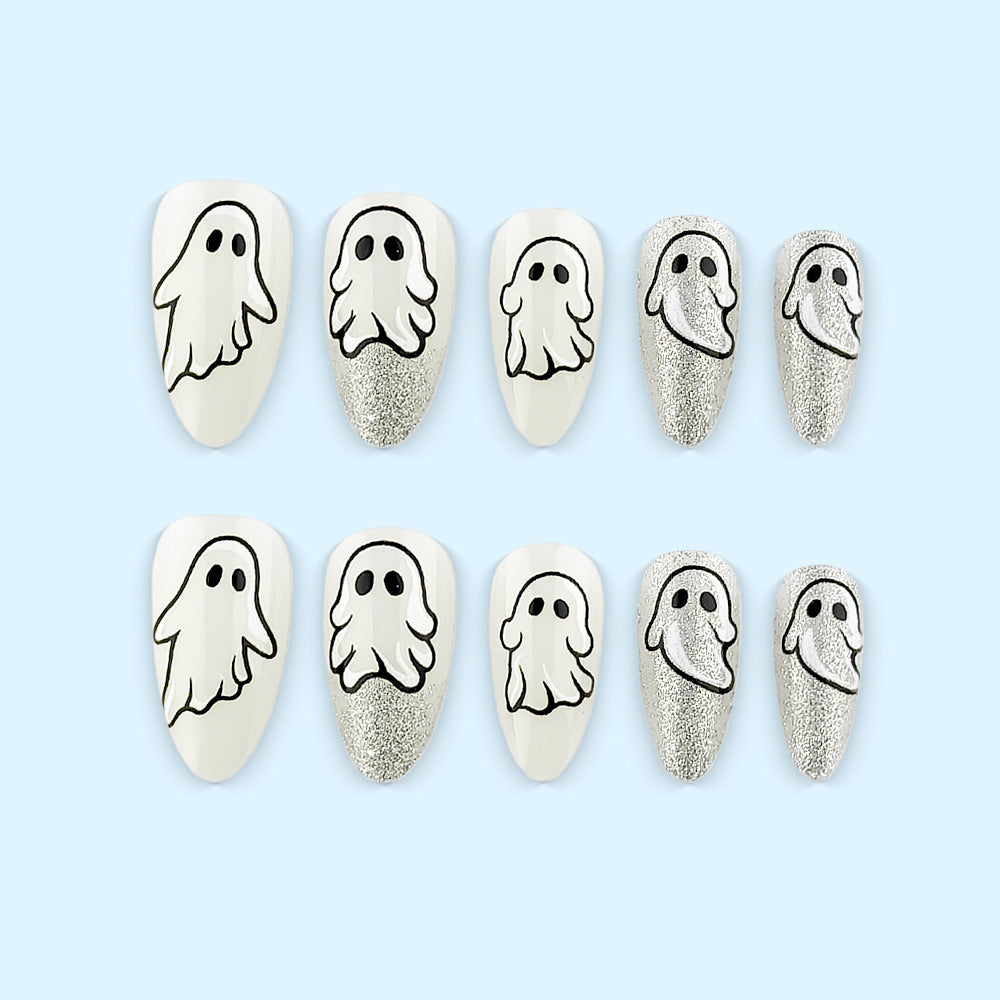 Artificial nails with cute ghost motif Acalora