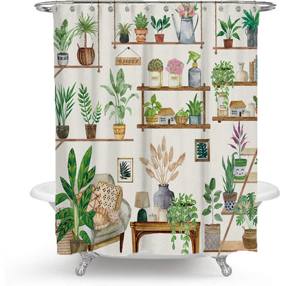Cactus Garden-Themed Shower Curtain