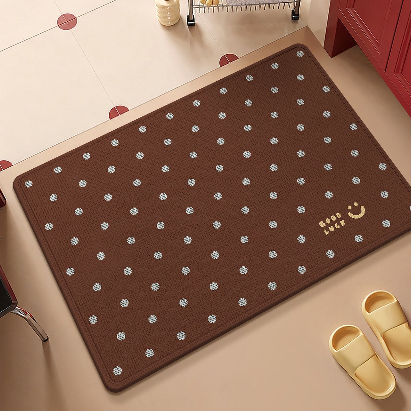 Fun Dot-Patterned Non-Slip Bathroom Mat