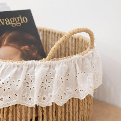 Charming storage basket with ruffle detail Acalora